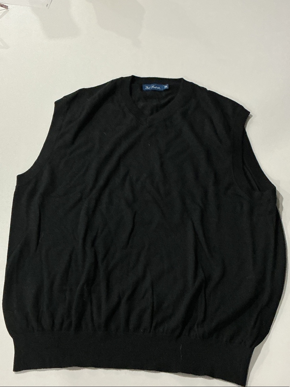 Paul Fredrick Black V-Neck Sweater Vest